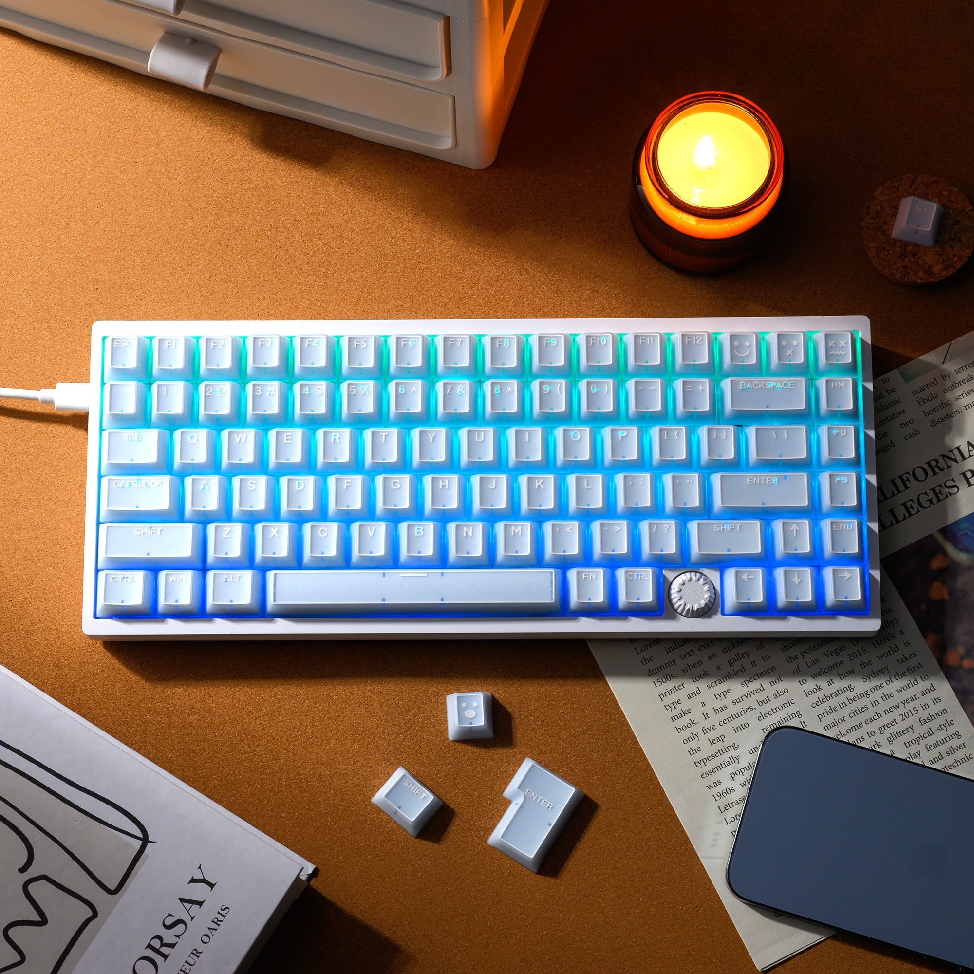 XVX PRISM Shine-Through Double-Shot Cherry Profile 142-key PBT Keycap Set